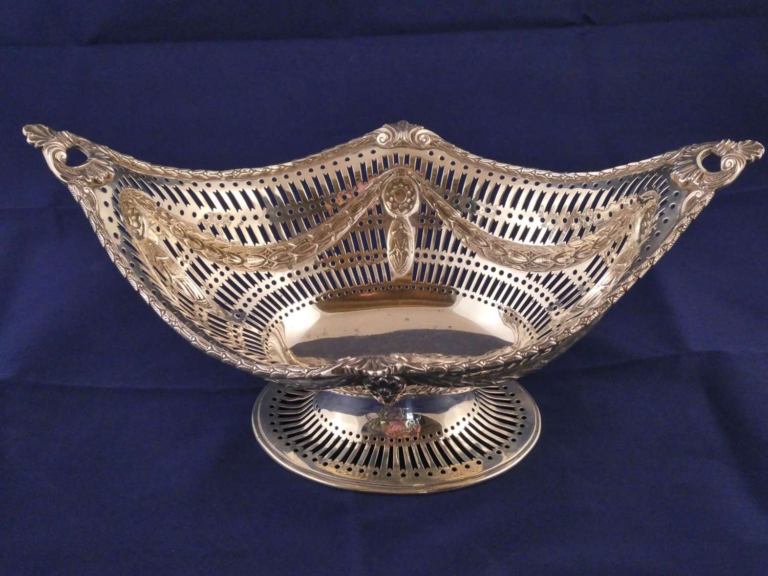 Late 19th century silver fruit basket