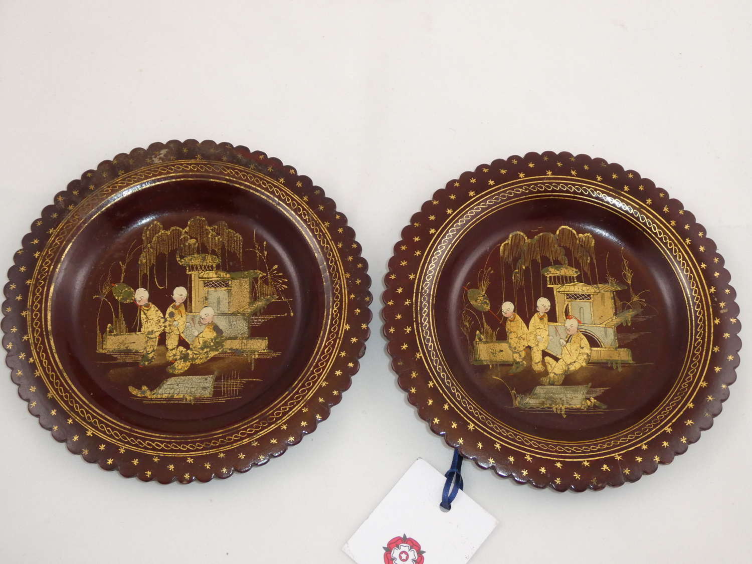 Pair of 19th Century Lacquered Coasters