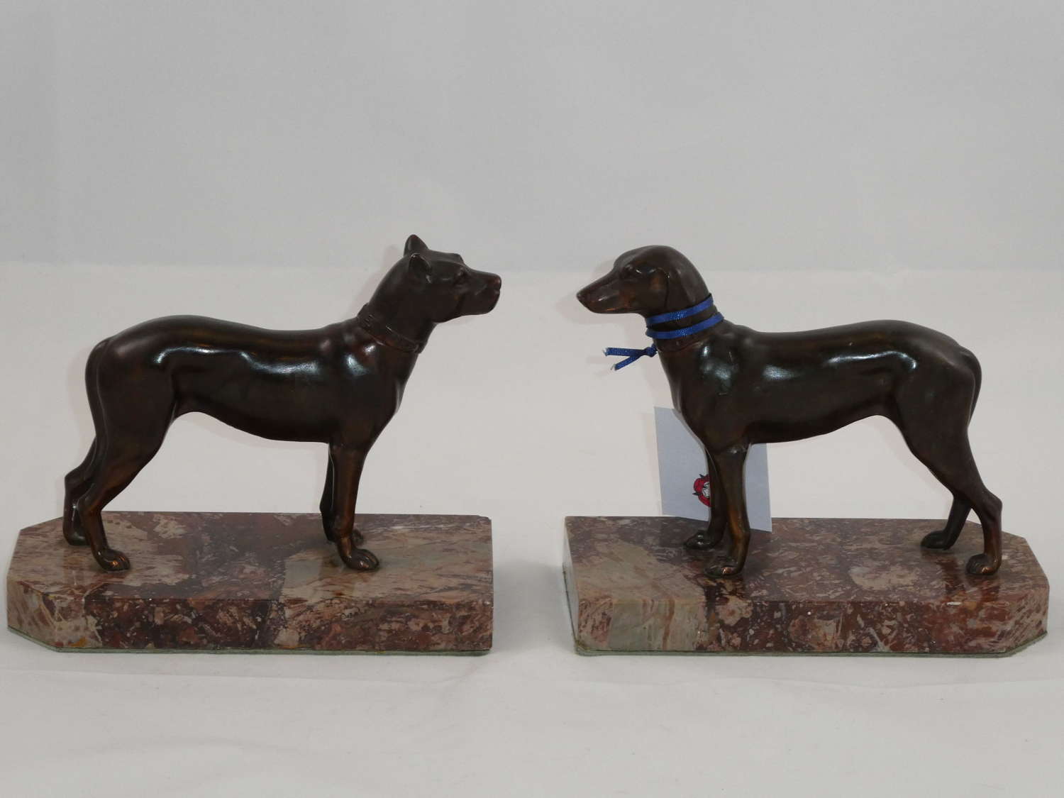 Pair of Spelter Dog Book Ends