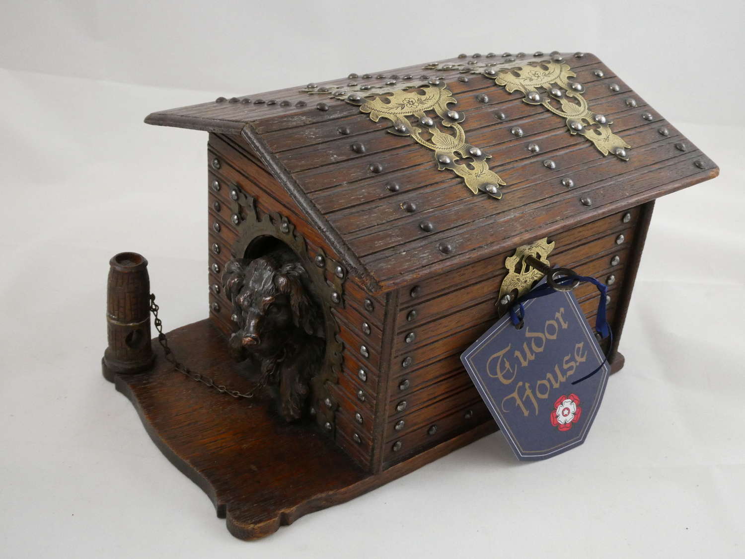 French Cigar Box in the Form of Dog in Kennel