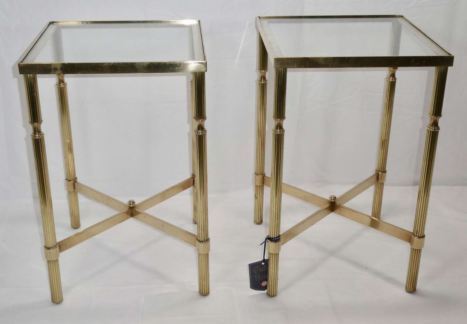Pair of Brass and Glass Tables