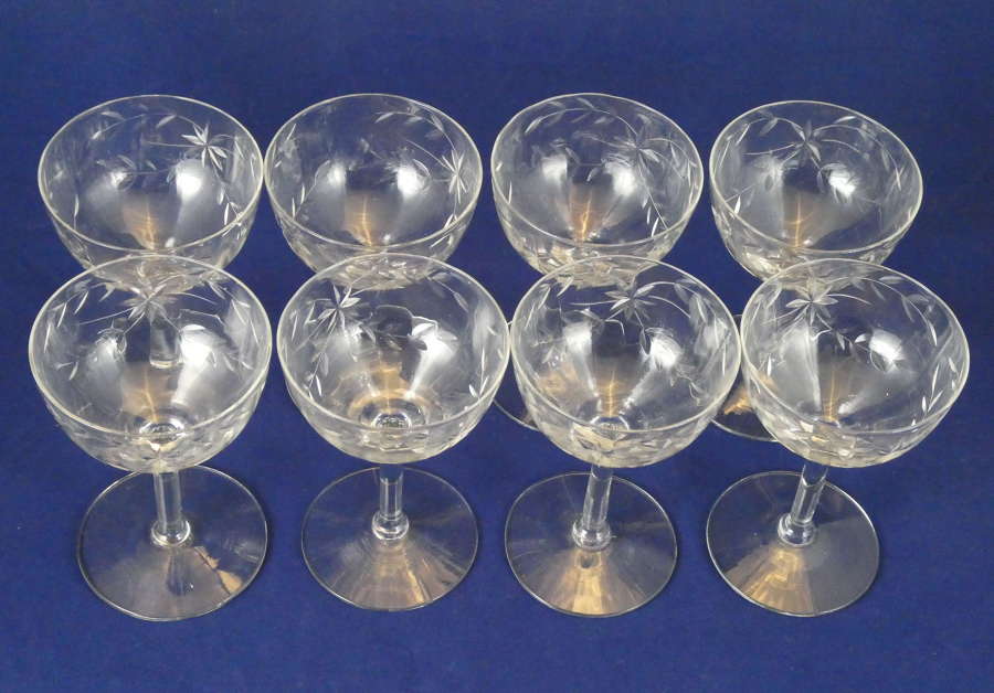 Eight 1930s Cocktail Glasses