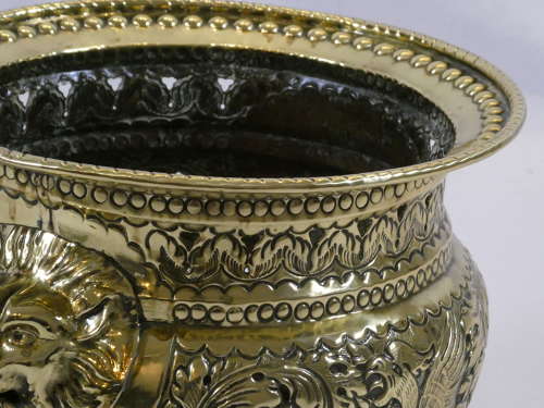 Pair of 19th Century Flemish Brass Jardinières