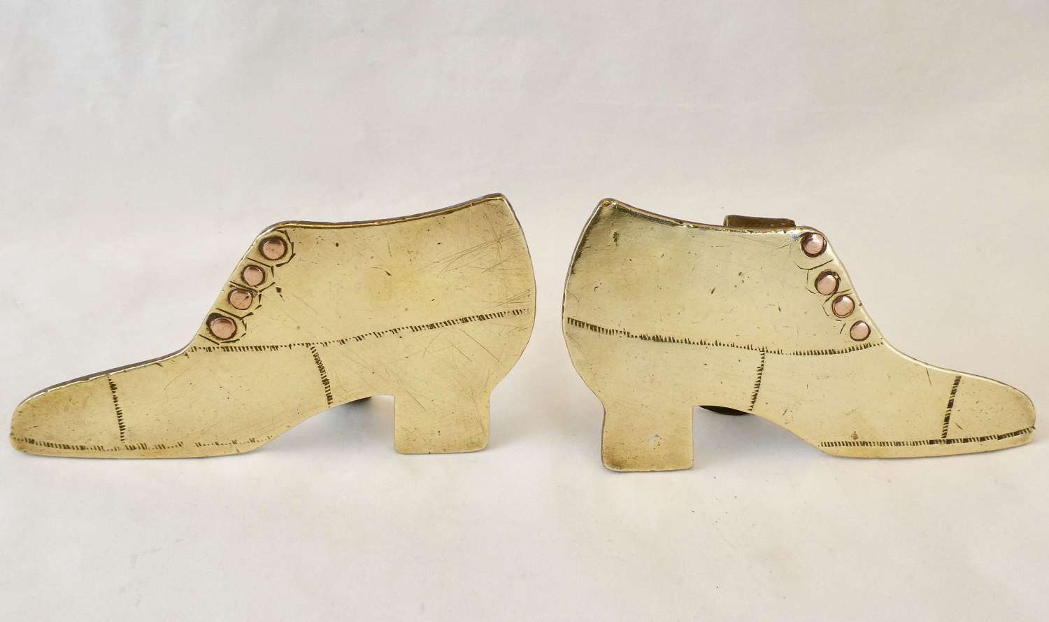 Pair of Brass and Copper Boots