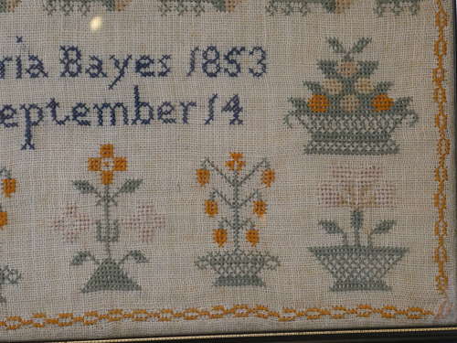 Sampler, Maria Bayes, 1853