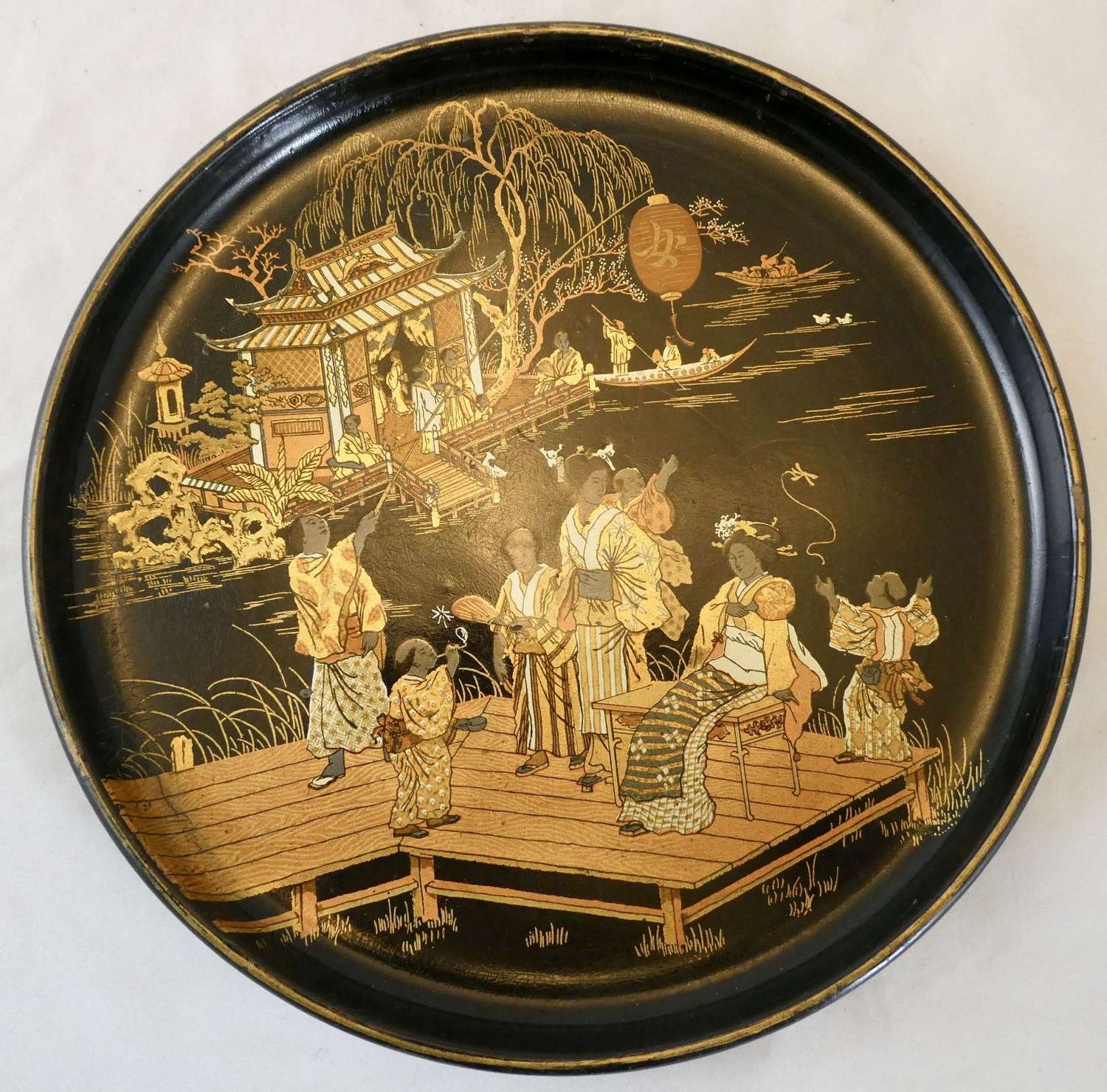 19th Century Lacquered Papier Maché Tray