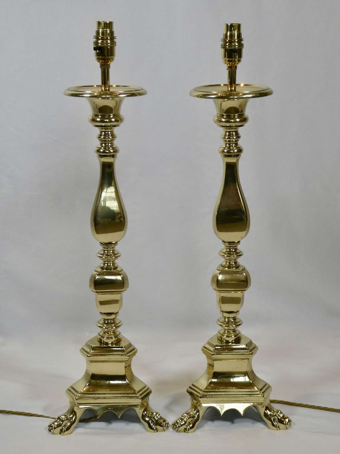 Pair of 19th Century Pricket Lamps