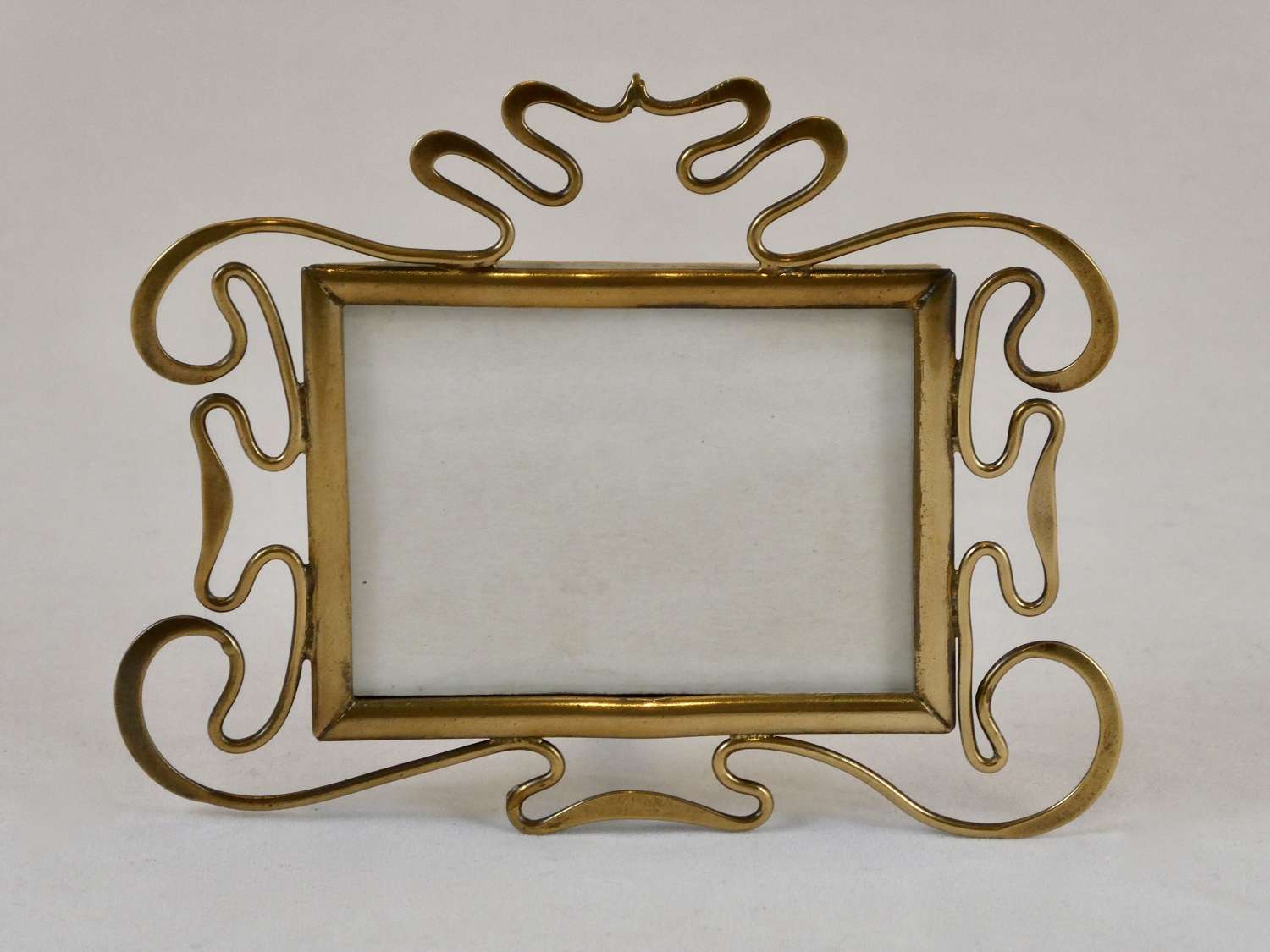 Small Art Nouveau Brass Frame