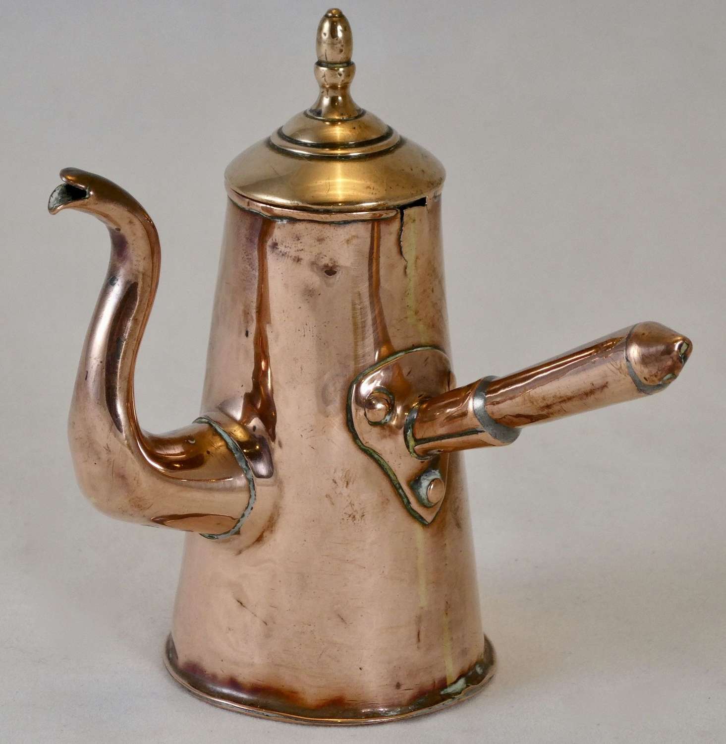 19th Century Miniature Copper Chocolate Pot