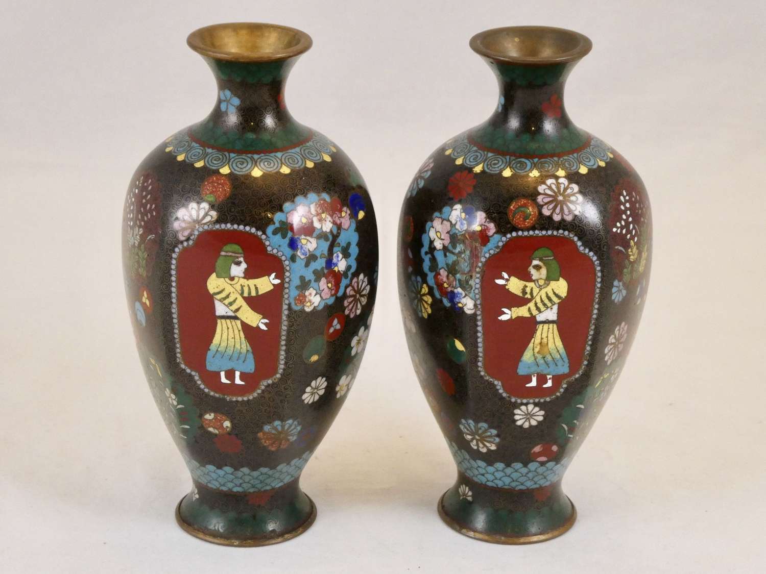 Pair of Cloisonné Vases