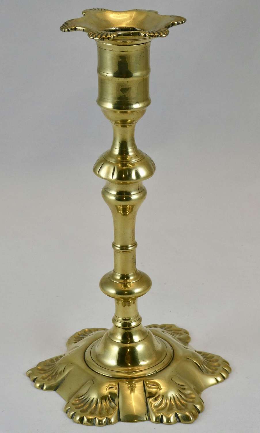 Fine mid 18th Century Seamed Brass Candlestick