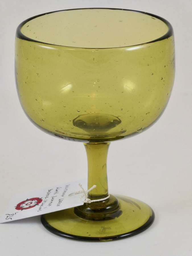 Victorian Green Glass Rummer