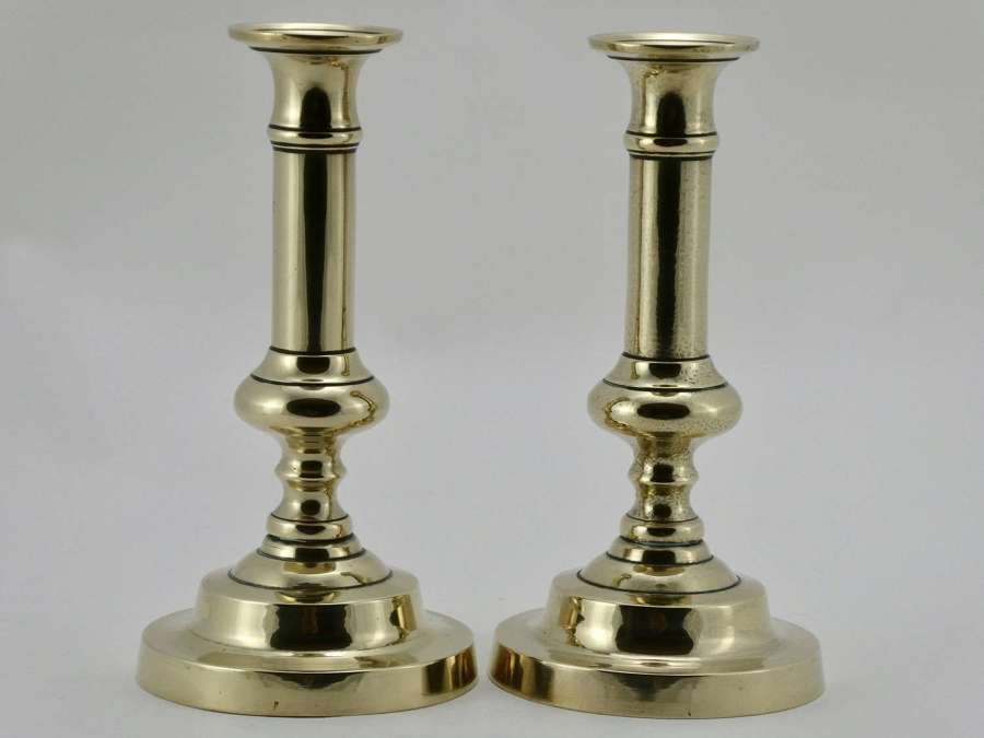 Pair of Brass Candlesticks, circa 1820
