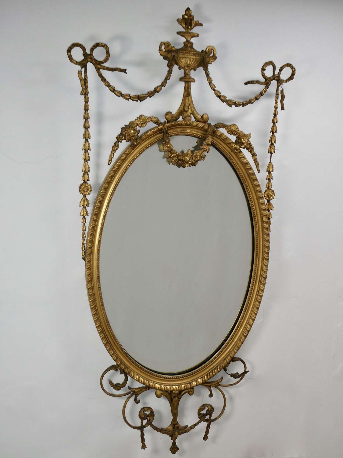 Late 19th Century Adam Style Gilt Mirror