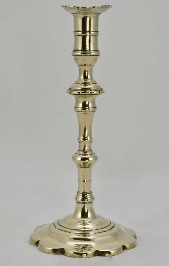 18th Century Seamed Brass Candlestick