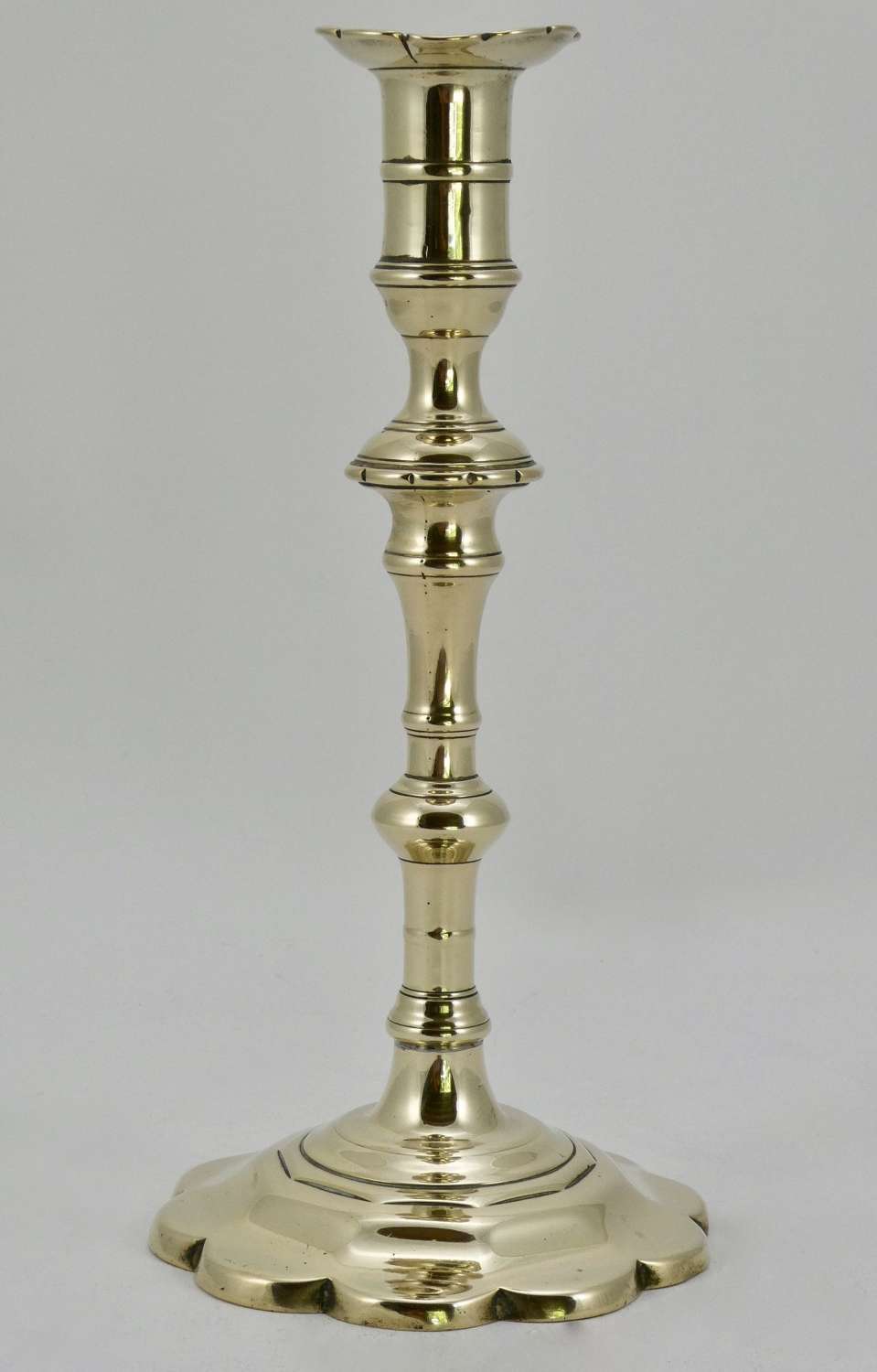 18th Century Seamed Brass Candlestick