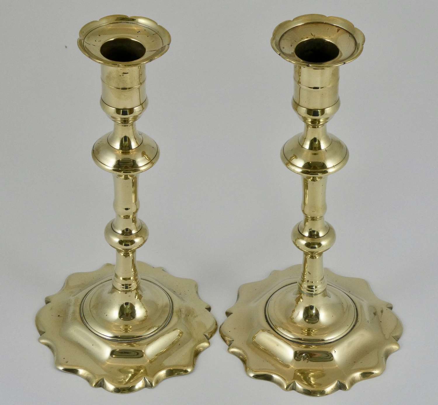 Pair of Seamed 18th Century Candlesticks