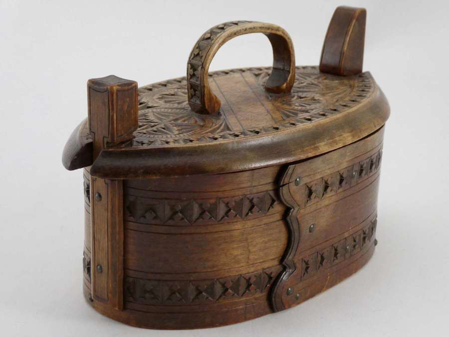 Early 19th Century Swedish Bentwood Bride's Gift Box