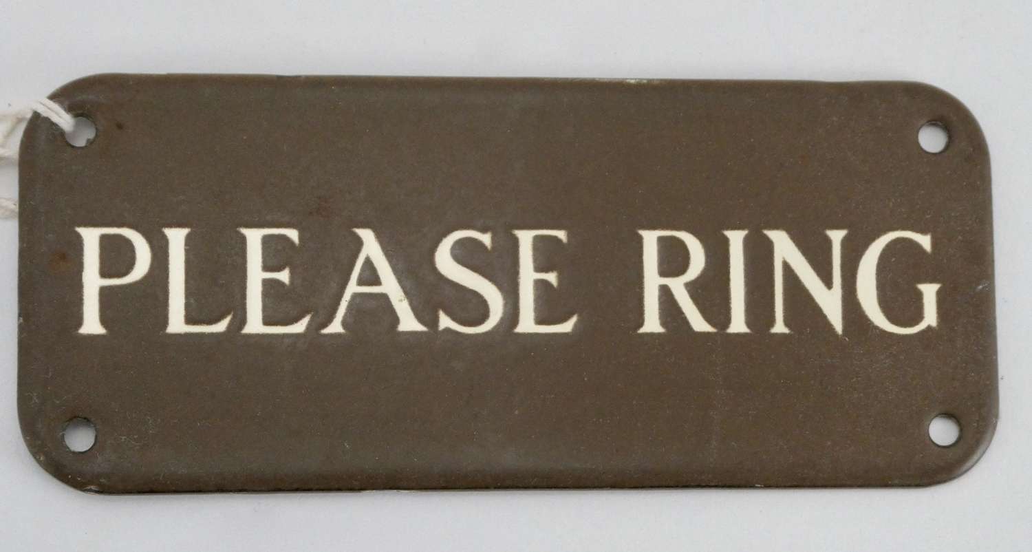 Enamel 'Please Ring' Sign, circa 1930