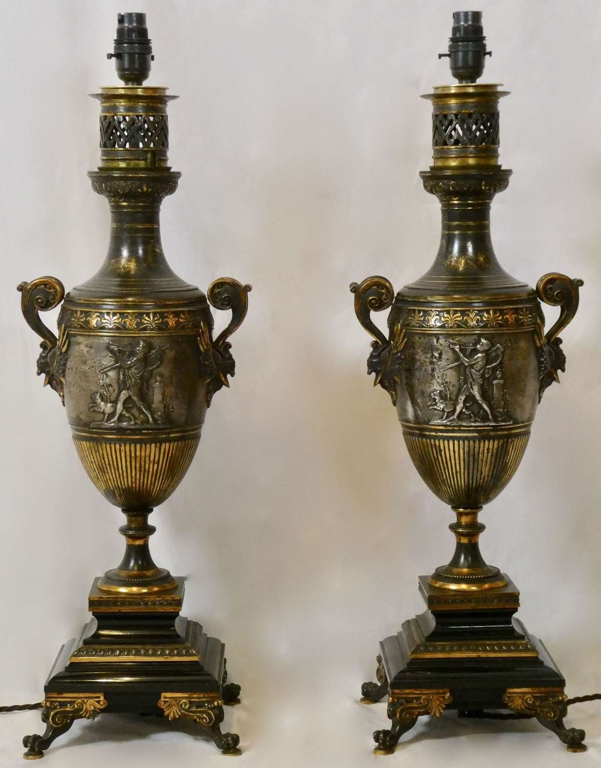 Pair of 19th Century Bronze Table Lamps
