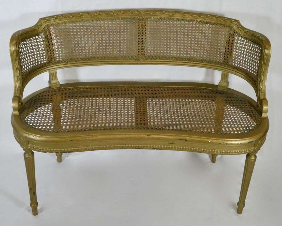 Late 19th Century Gold Painted Bergere Sofa