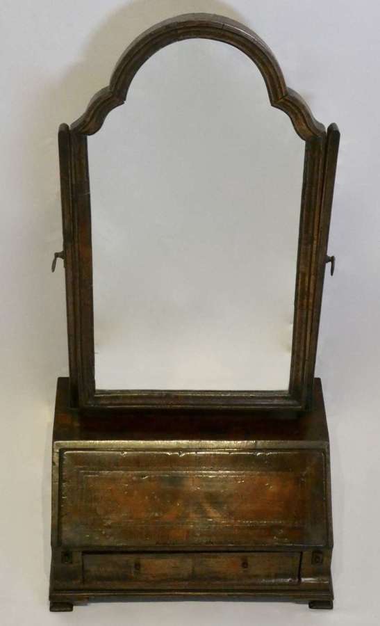 19th Century Queen Anne Style Walnut Toilet Swing Mirror