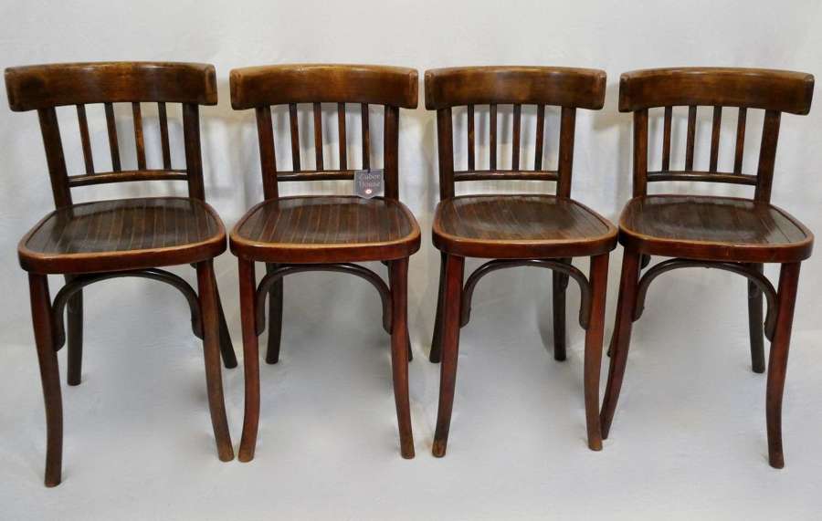 Set of Four Bentwood Café Chairs, circa 1920