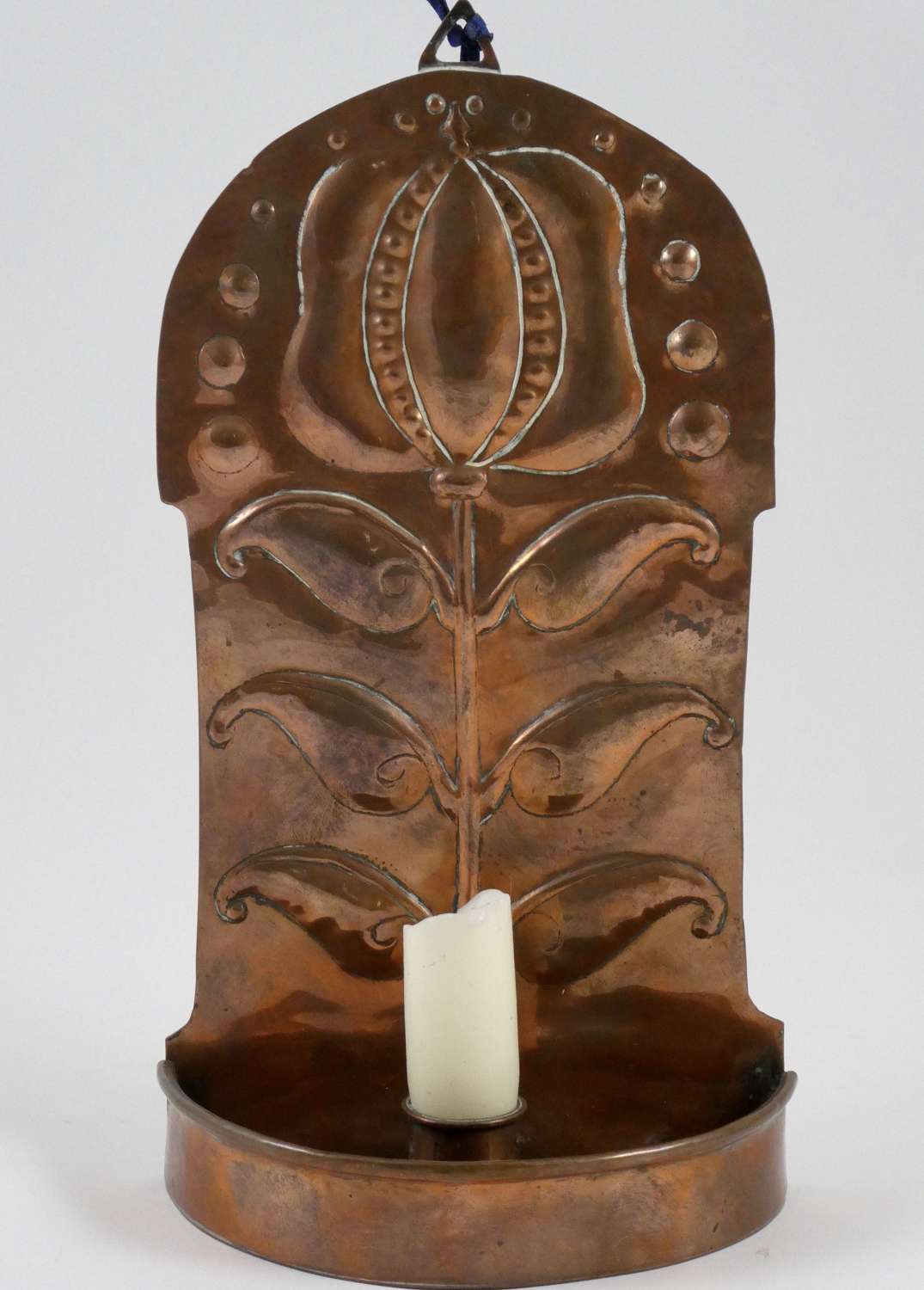 Arts & Crafts Copper Candle Sconce