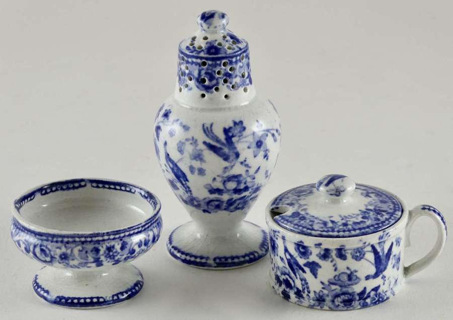 19th Century Blue and White Miniature Cruet Set