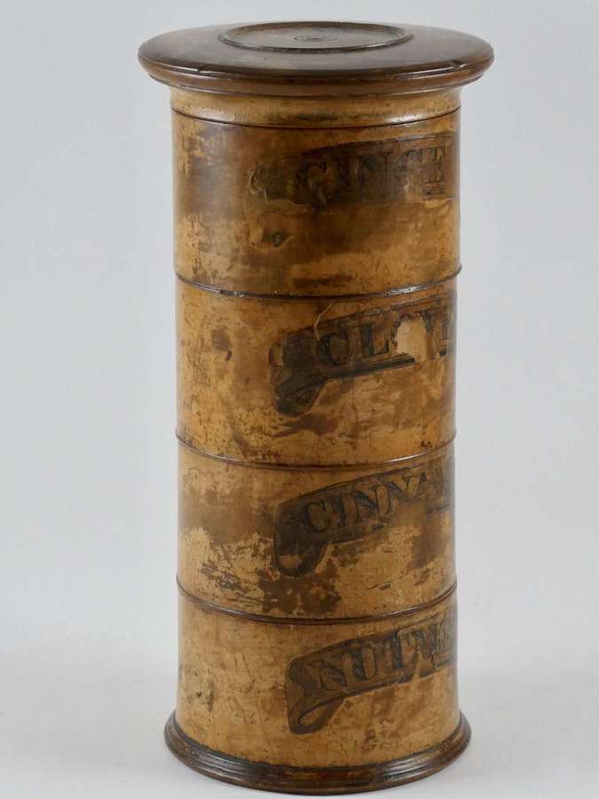 19th Century Four Tier Treen Spice Tower