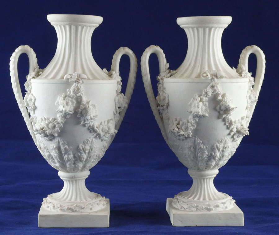 Pair of 18th Century Derby Vases