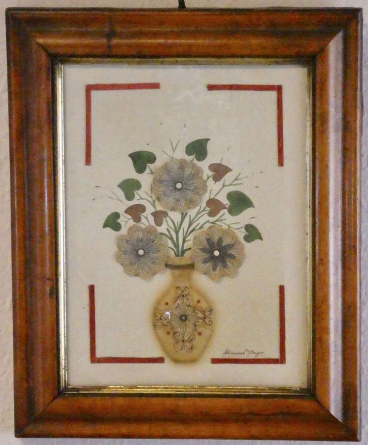 19th Century Mixed Media Floral Picture