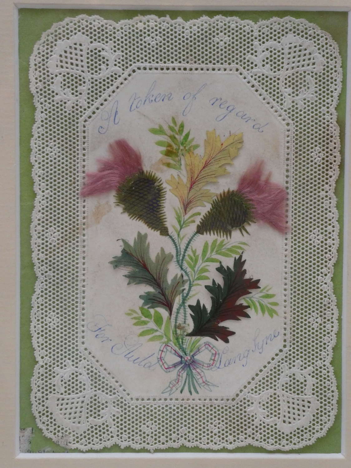 19th Century Embossed Paper Mixed Media Picture