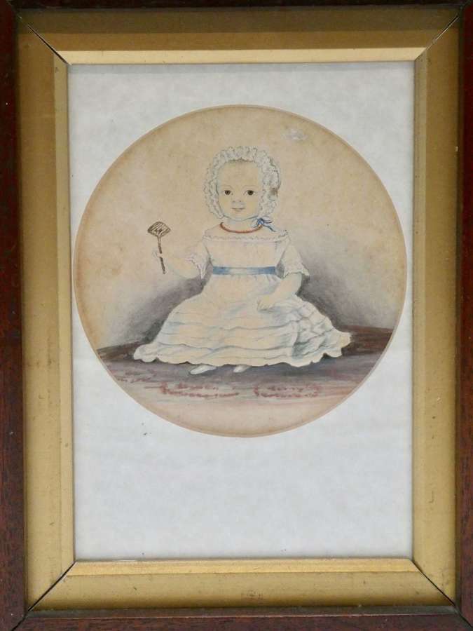 19th Century Naive Portrait of Infant