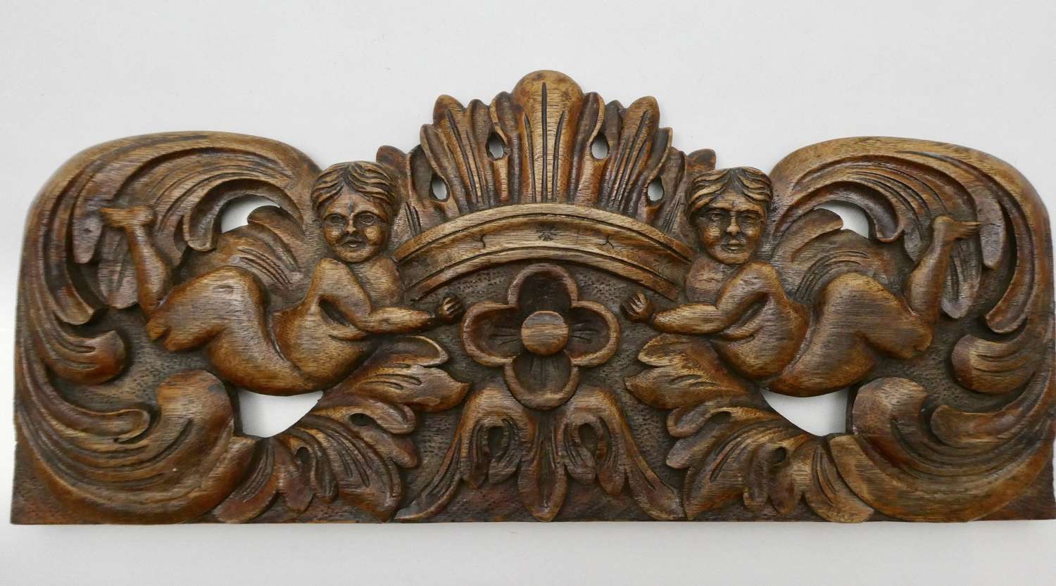 Late 19th Century Carved Cherub Panel