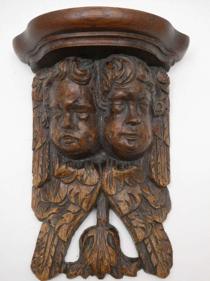 19th Century Carved Cherub Bracket, French