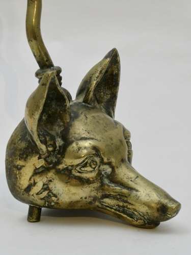Brass Fox Mask Doorstop, circa 1900