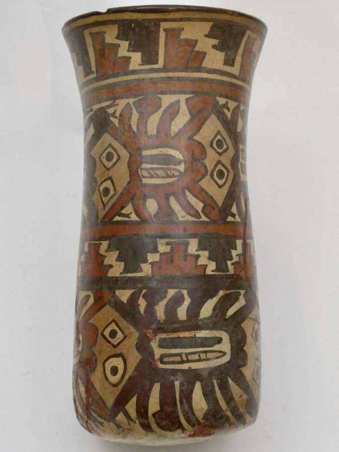 Pre Columbian Nazca Culture Beaker, circa 200-400 A.D.